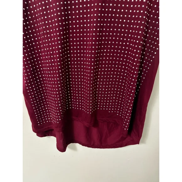 Cato Maroon women's silver beaded accent top size 18 -20 - Picture 2 of 12